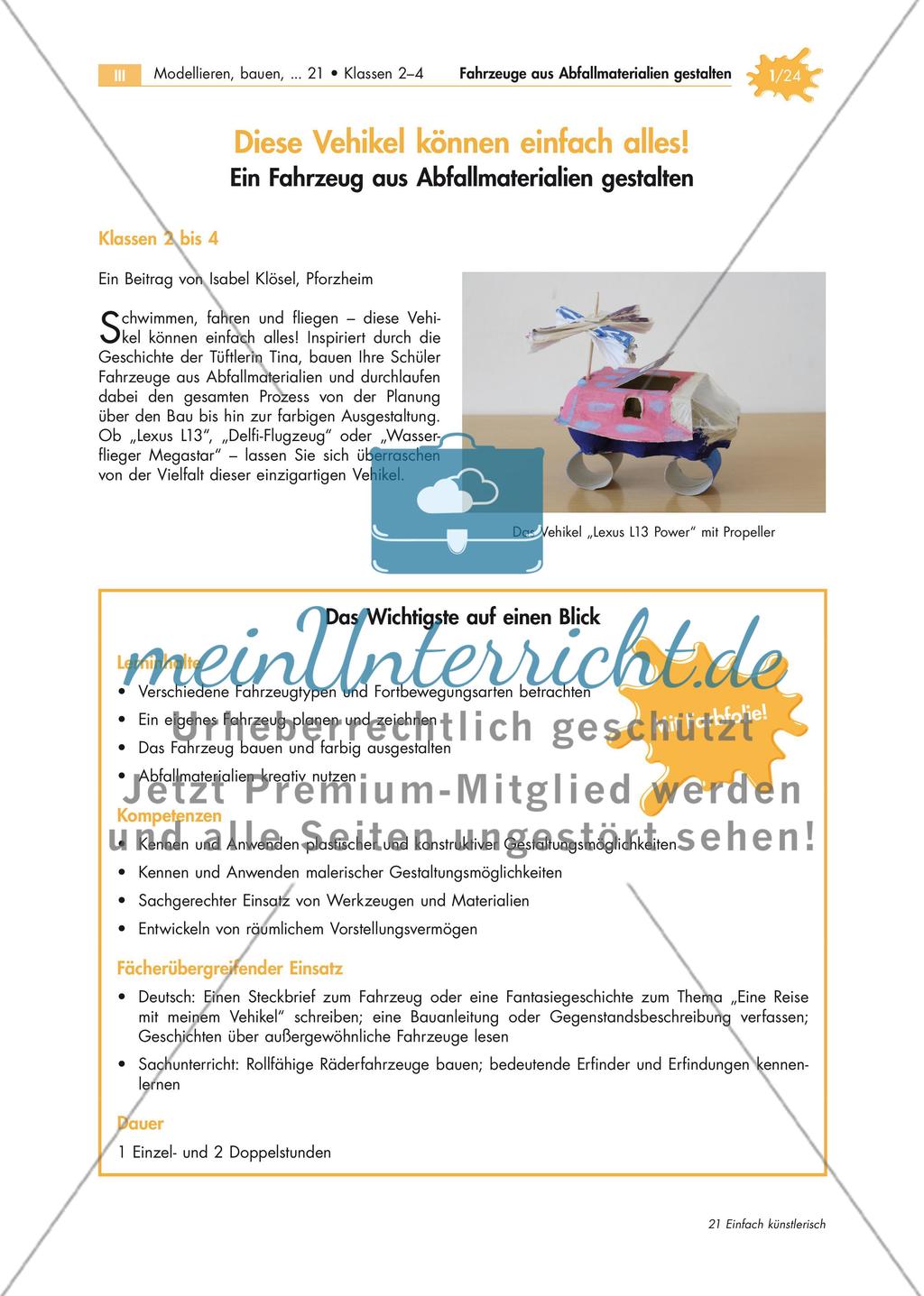 Ein Fahrzeug aus Abfallmaterialien gestalten Preview 1