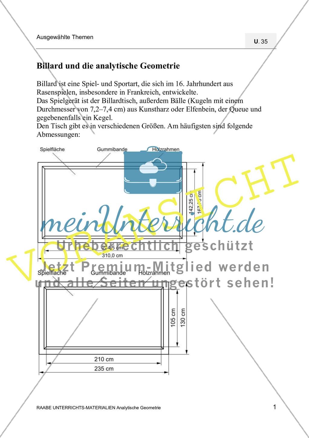 Analytische Geometrie auf dem Billardtisch Preview 2