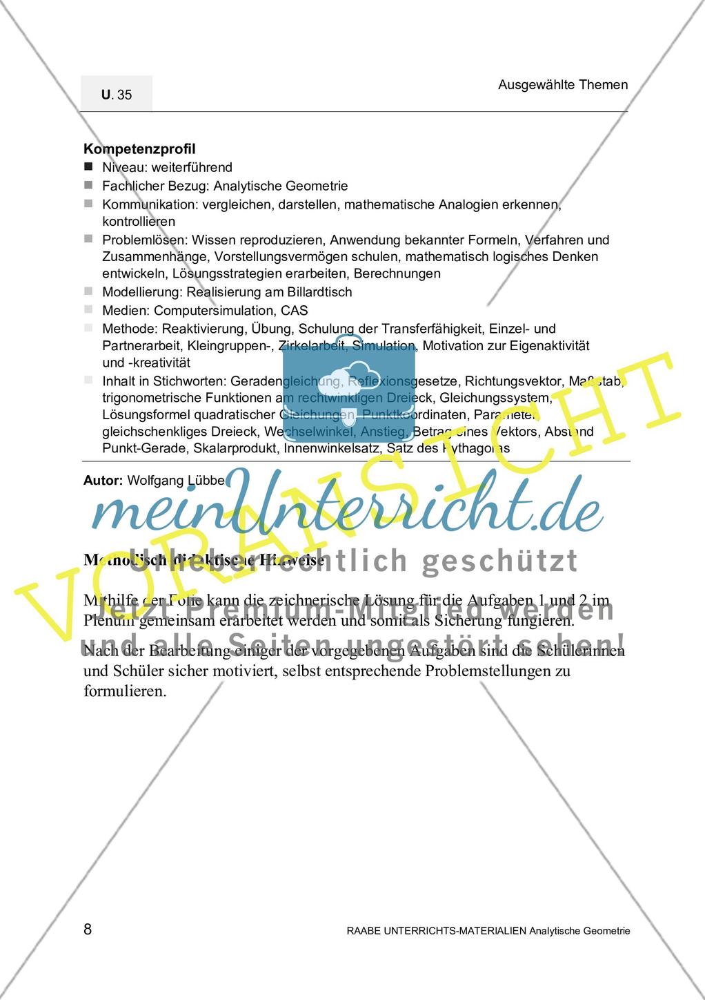 Analytische Geometrie auf dem Billardtisch Preview 5