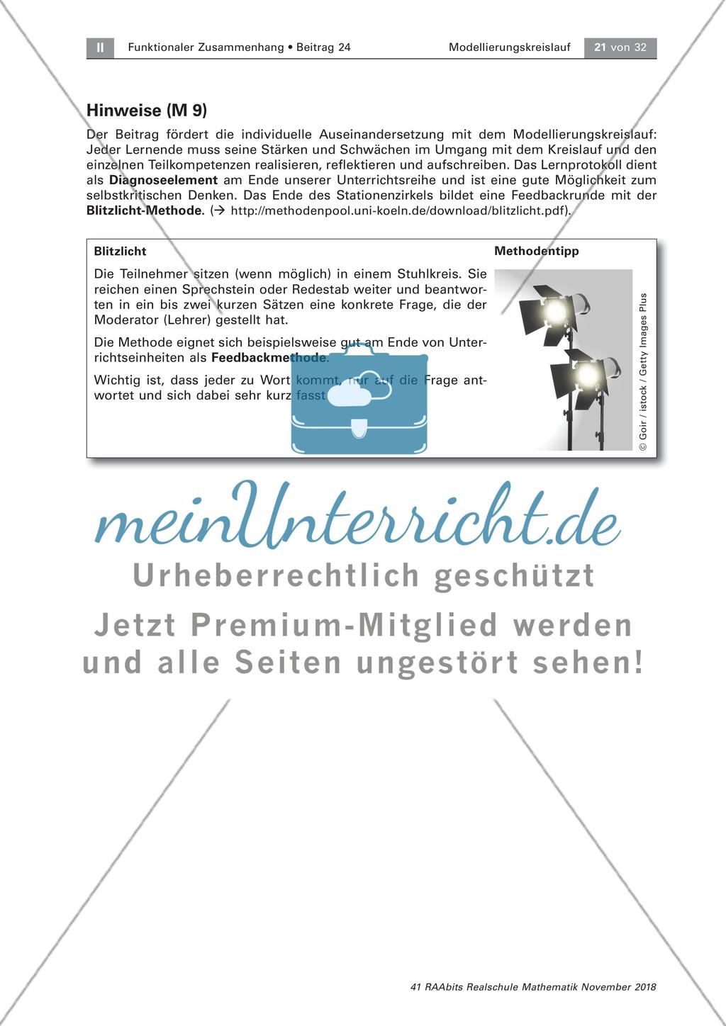 Stationenzirkel: Mathematische Modellierungen Preview 18