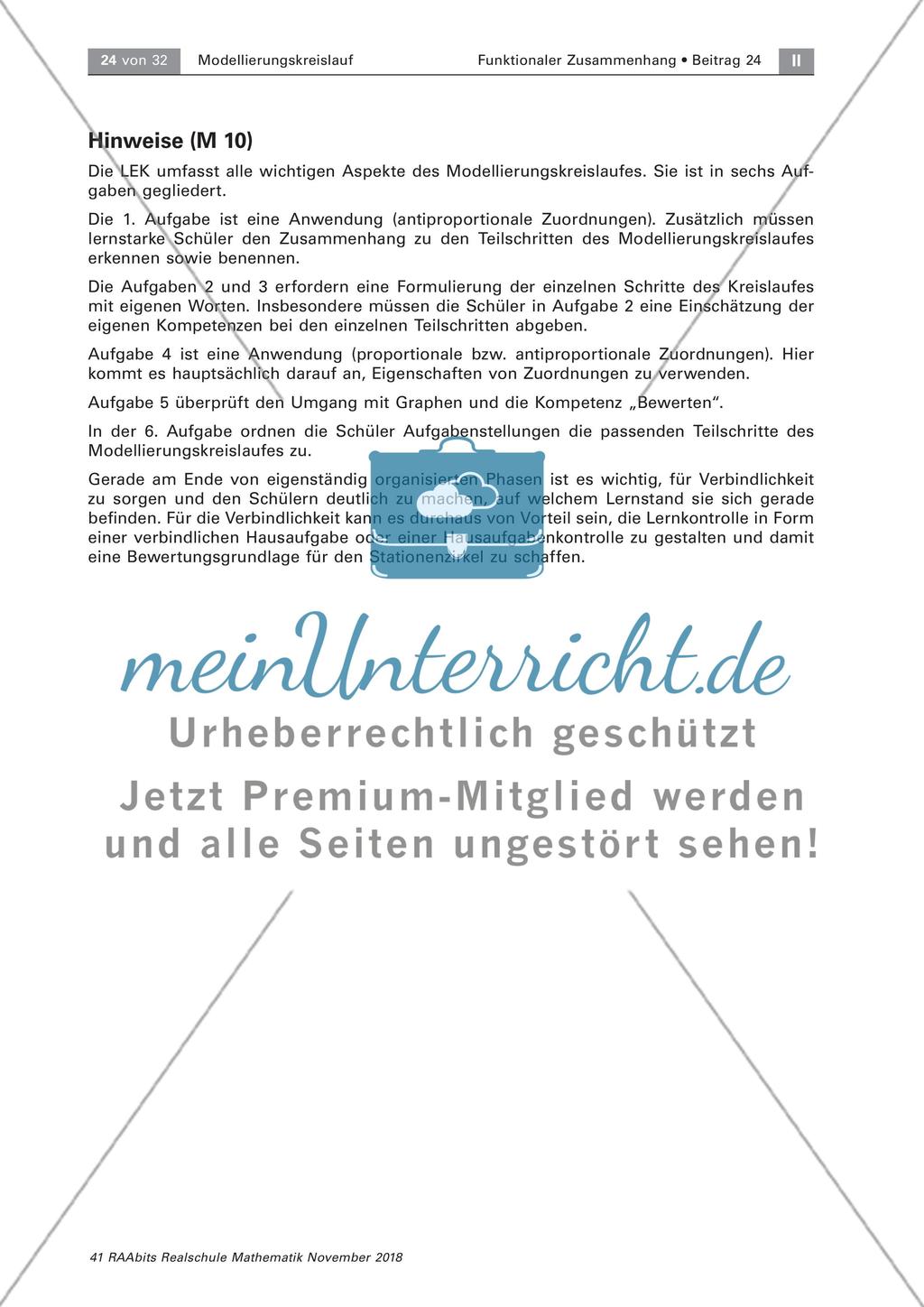 Stationenzirkel: Mathematische Modellierungen Preview 21