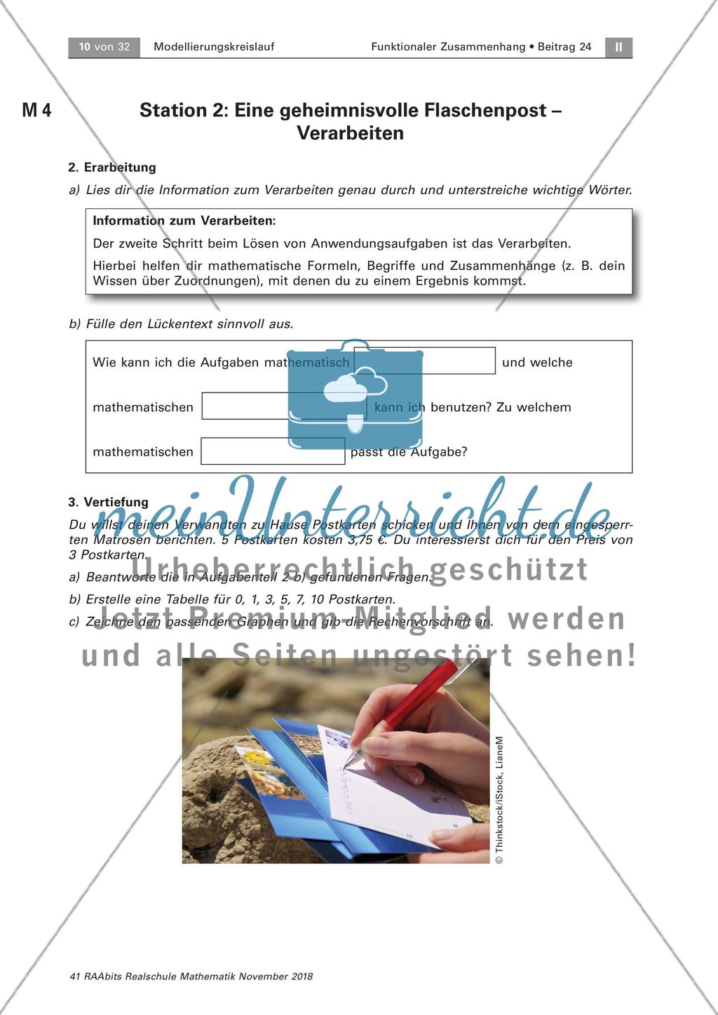 Stationenzirkel: Mathematische Modellierungen Preview 7