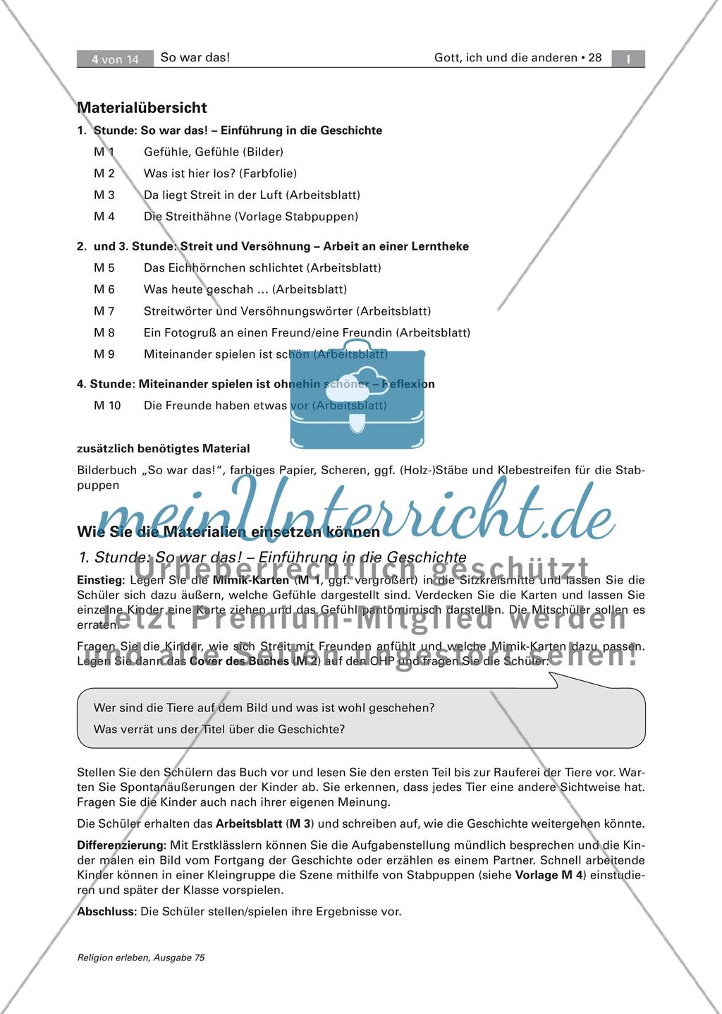 Bilderbucharbeit: Streit und Versöhnung Preview 4