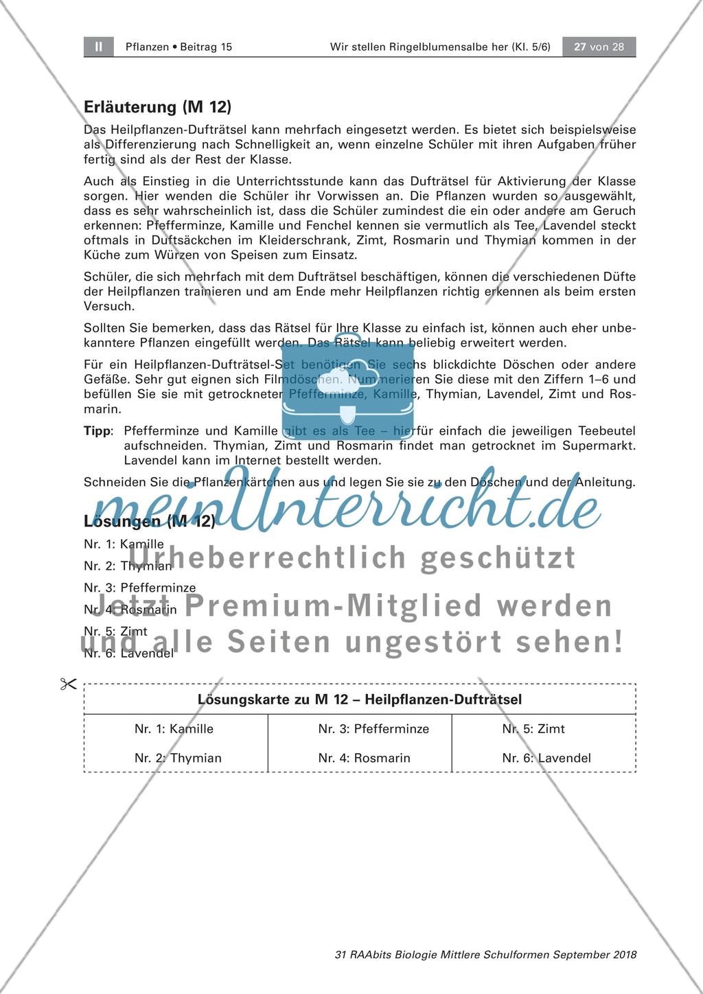 Heilpflanzen: Herstellen von Ringelblumensalbe und -öl, Preview 10