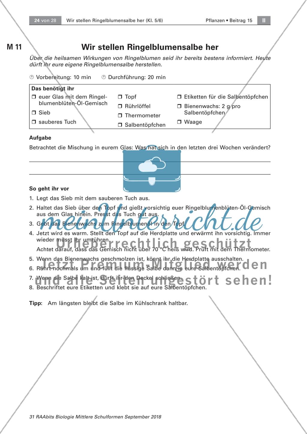 Heilpflanzen: Herstellen von Ringelblumensalbe und -öl, Preview 7