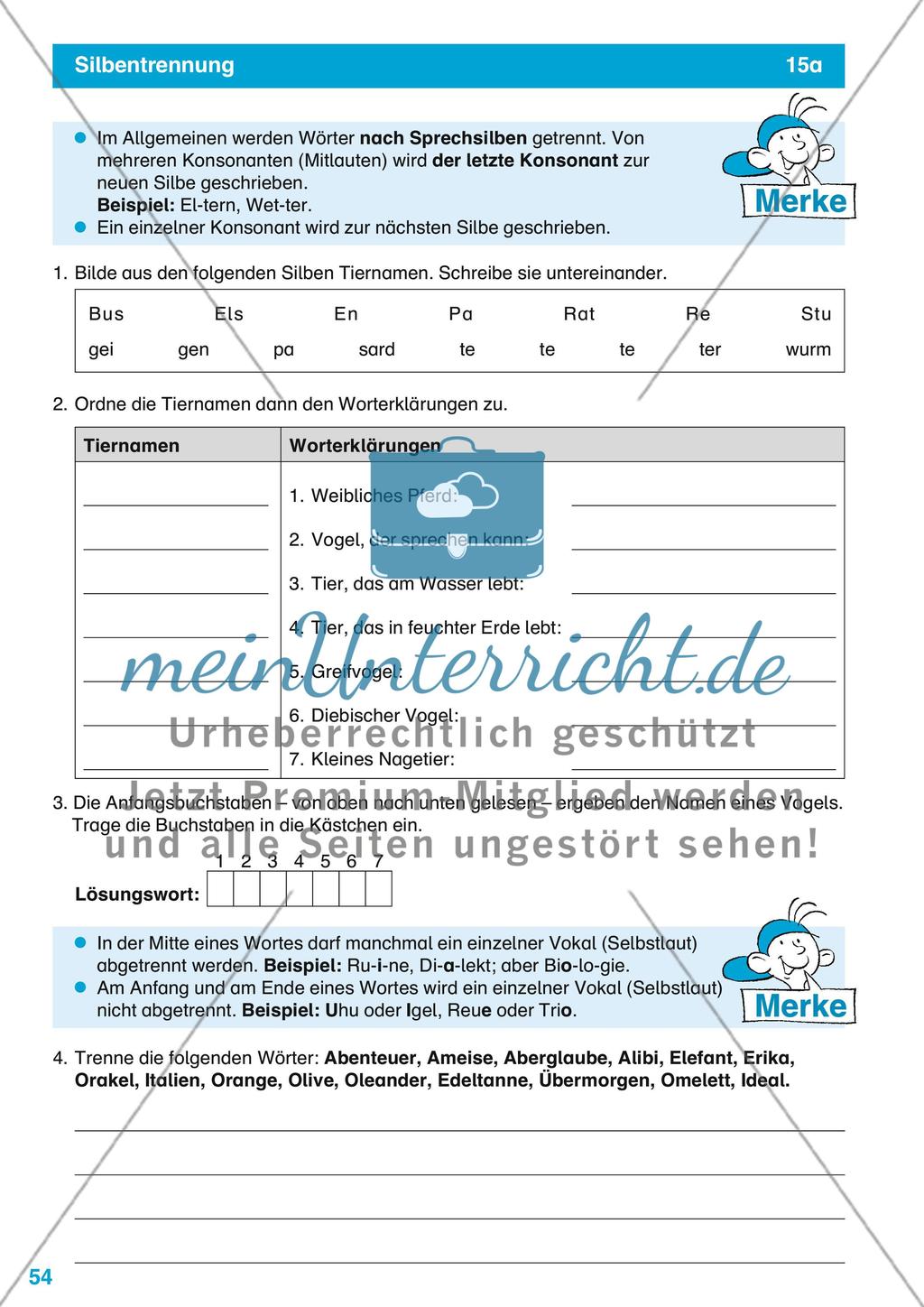 Lerneinheit: Silbentrennung Preview 1