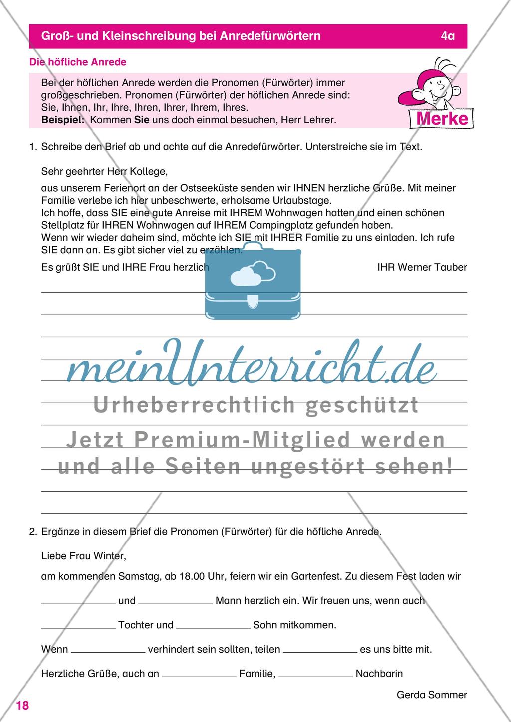 Groß- und Kleinschreibung bei Anredefürwörtern Preview 1