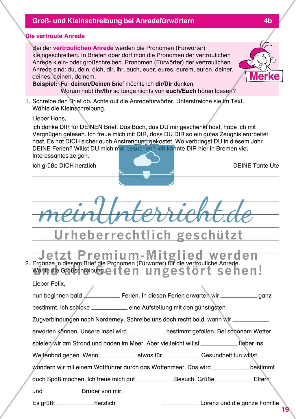 Groß- und Kleinschreibung bei Anredefürwörtern Preview 2