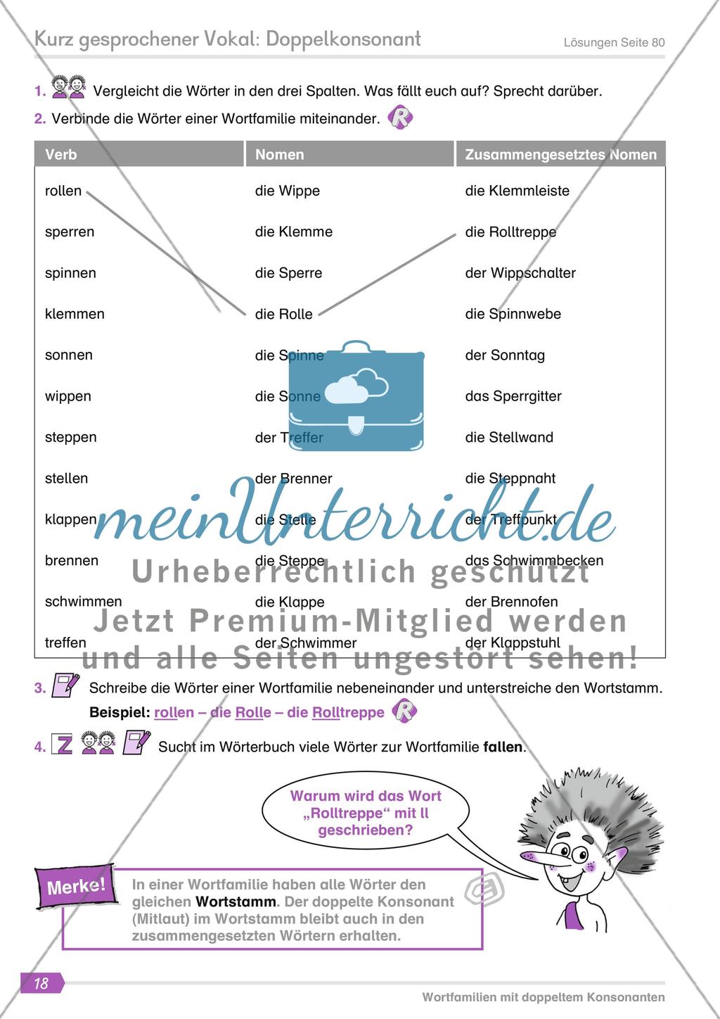 Kurz gesprochener Vokal: Doppelkonsonant Preview 5