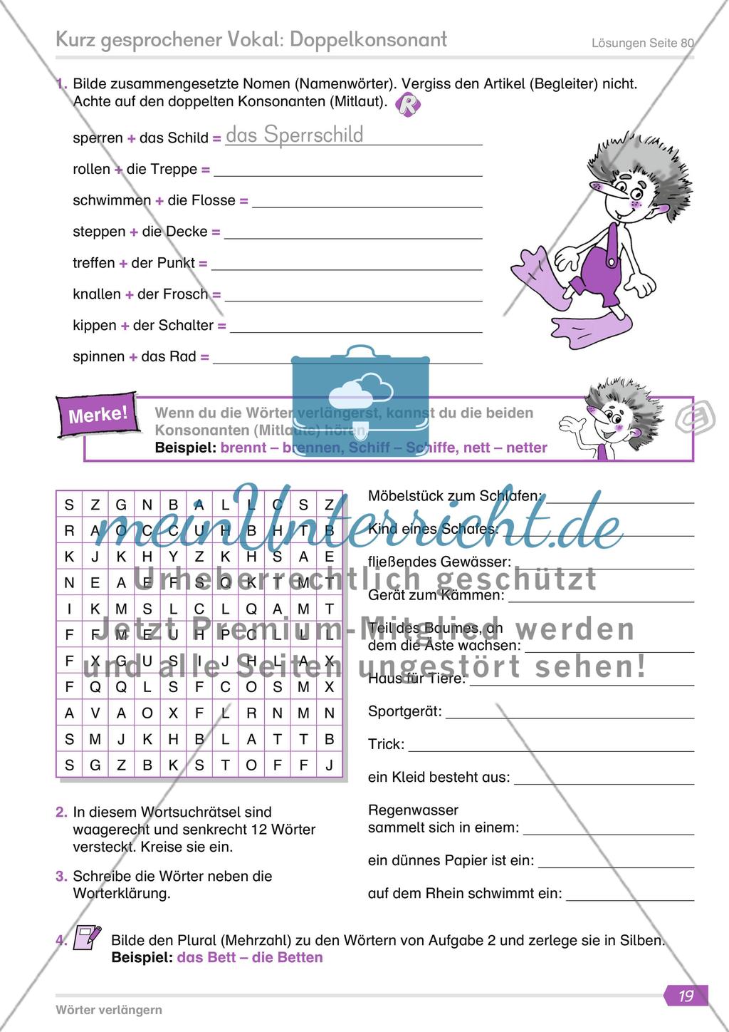 Kurz gesprochener Vokal: Doppelkonsonant Preview 6