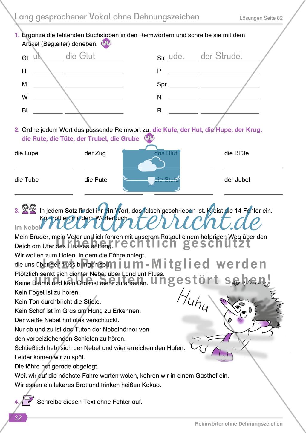 Lang gesprochener Vokal ohne Dehnungszeichen Preview 3