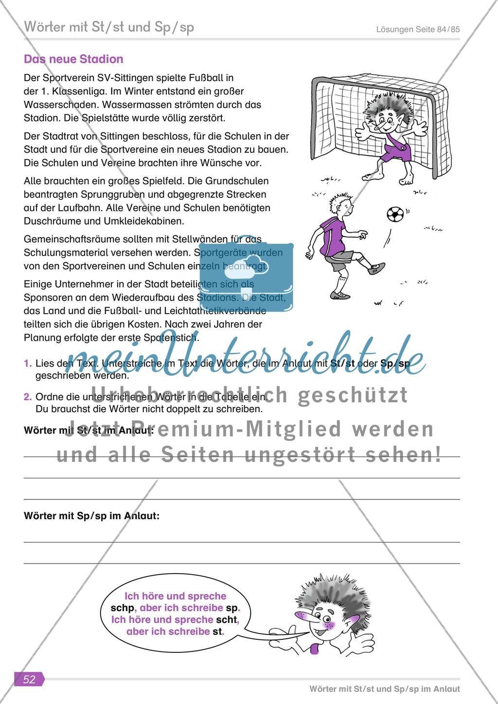 Wörter mit St / st und Sp / sp Preview 1