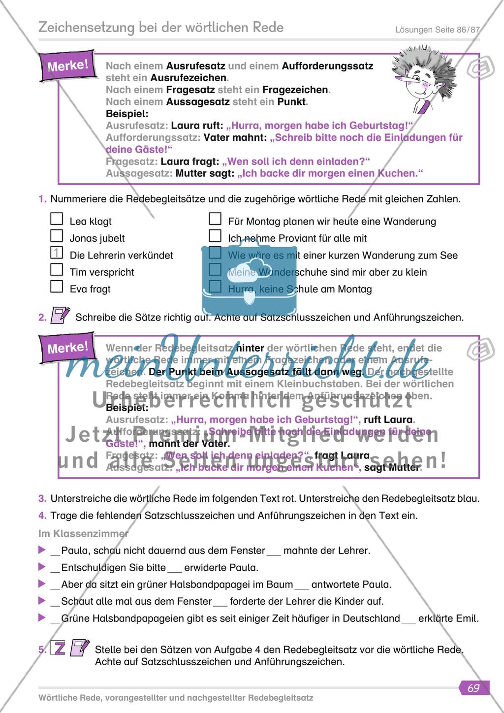 Zeichensetzung bei der wörtlichen Rede Preview 2