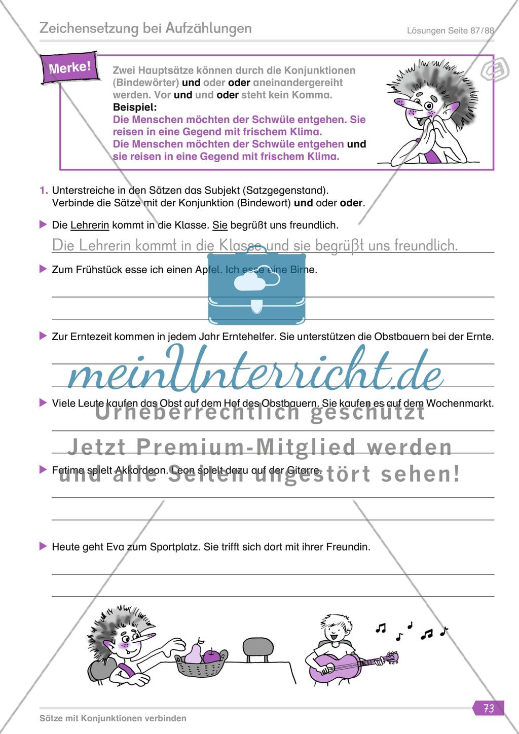 Zeichensetzung bei Aufzählungen Preview 2