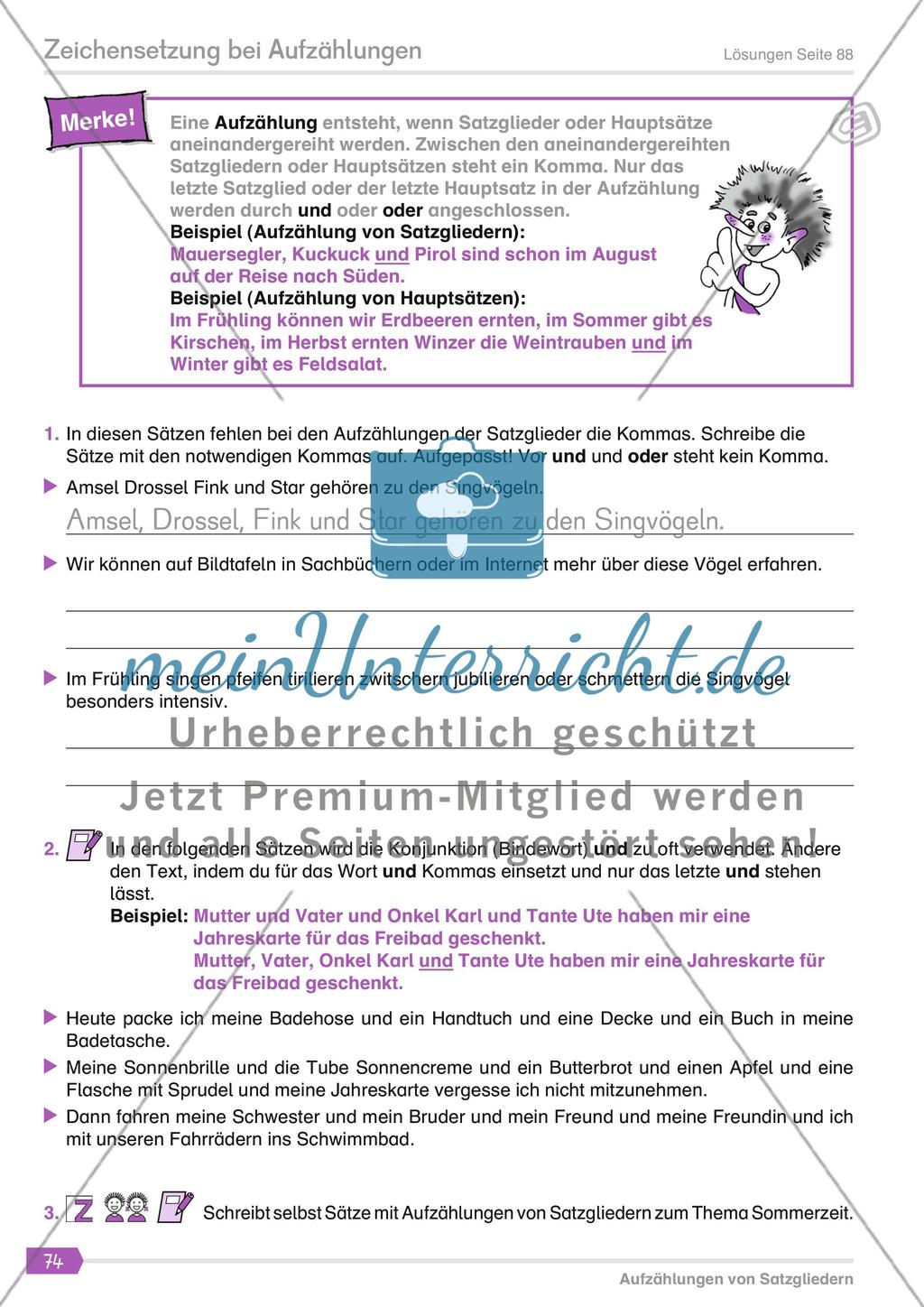Zeichensetzung bei Aufzählungen Preview 3