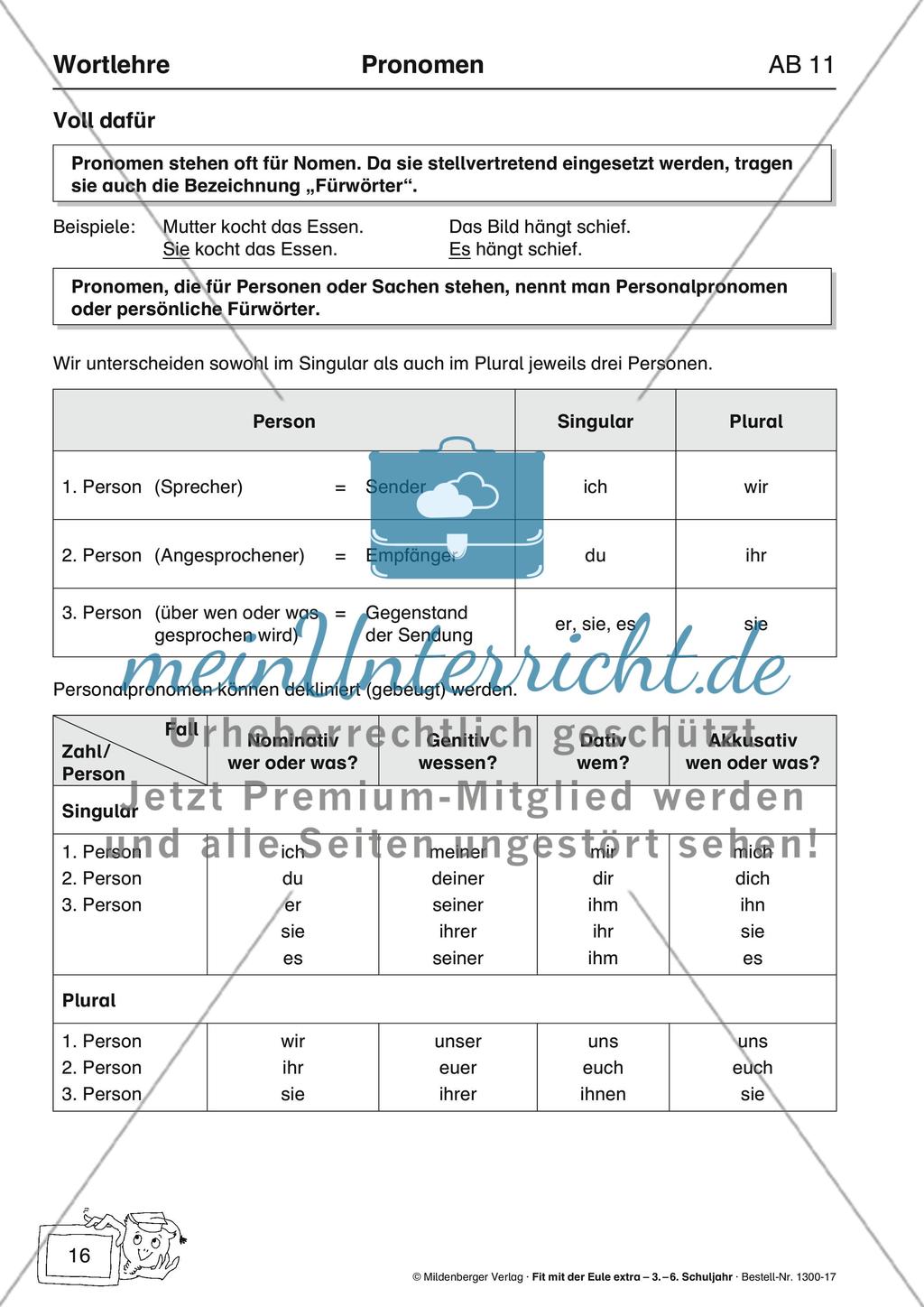 Wortlehre: Pronomen Preview 1