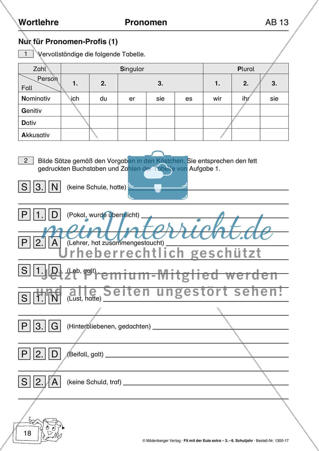 Wortlehre: Pronomen Preview 3
