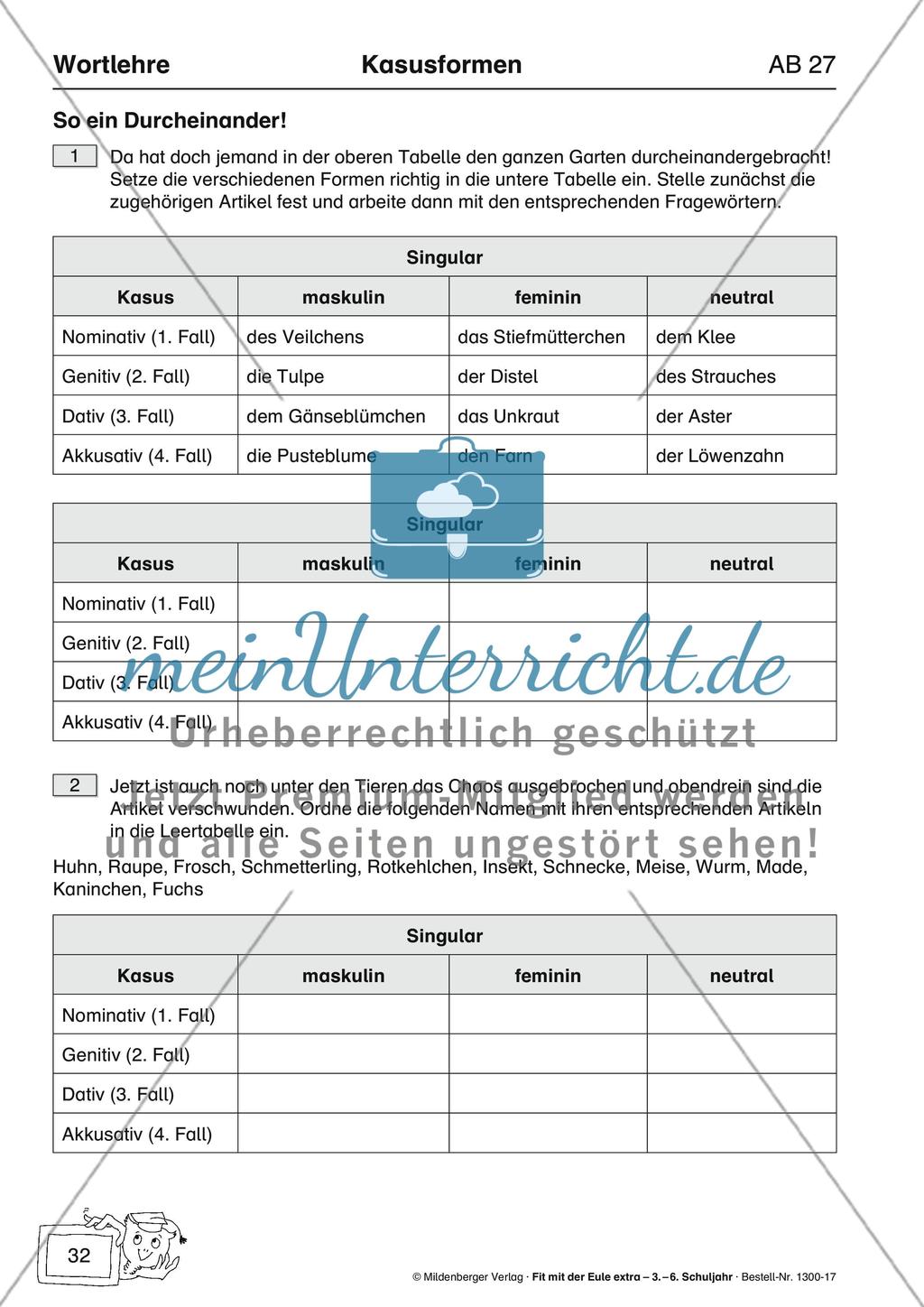 Wortlehre: Kasusformen Preview 10