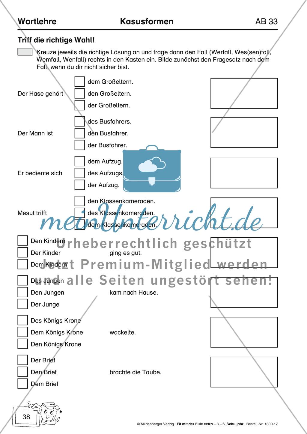 Wortlehre: Kasusformen Preview 16