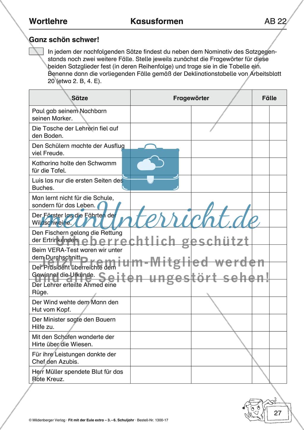 Wortlehre: Kasusformen Preview 5