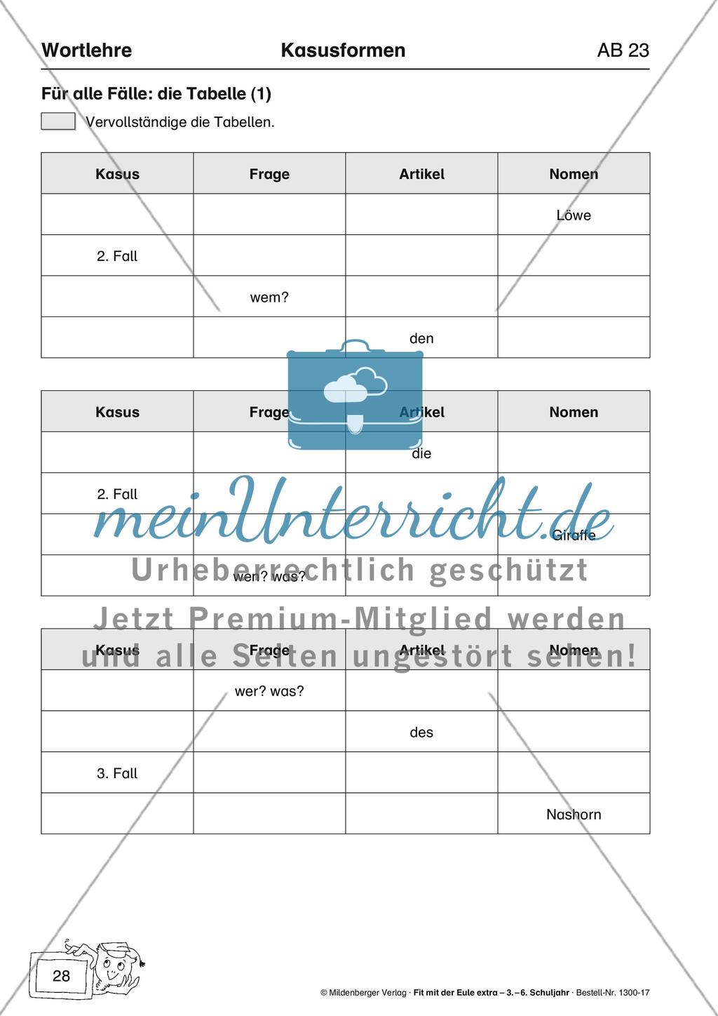 Wortlehre: Kasusformen Preview 6