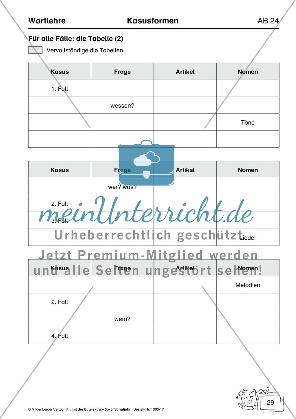 Wortlehre: Kasusformen Preview 7