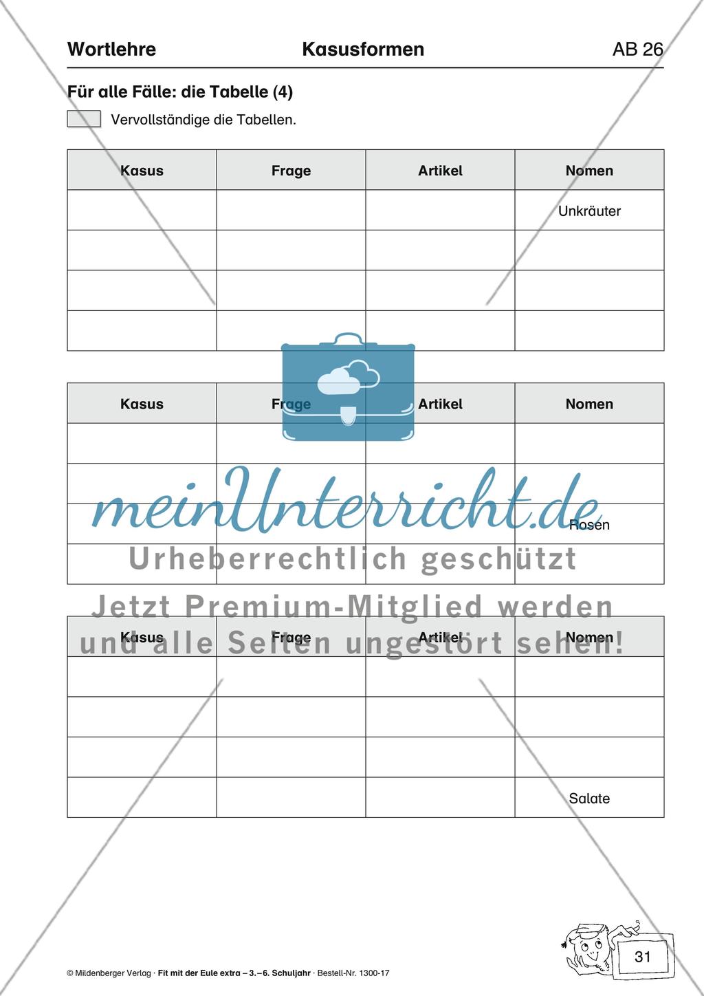 Wortlehre: Kasusformen Preview 9