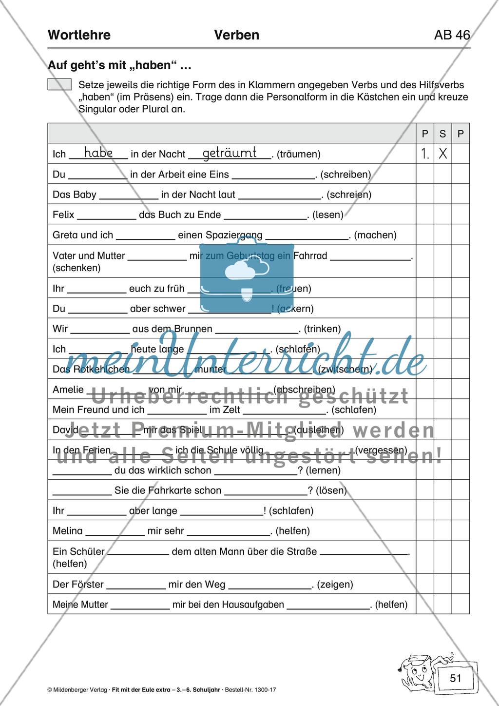 Wortlehre: Verben Preview 10