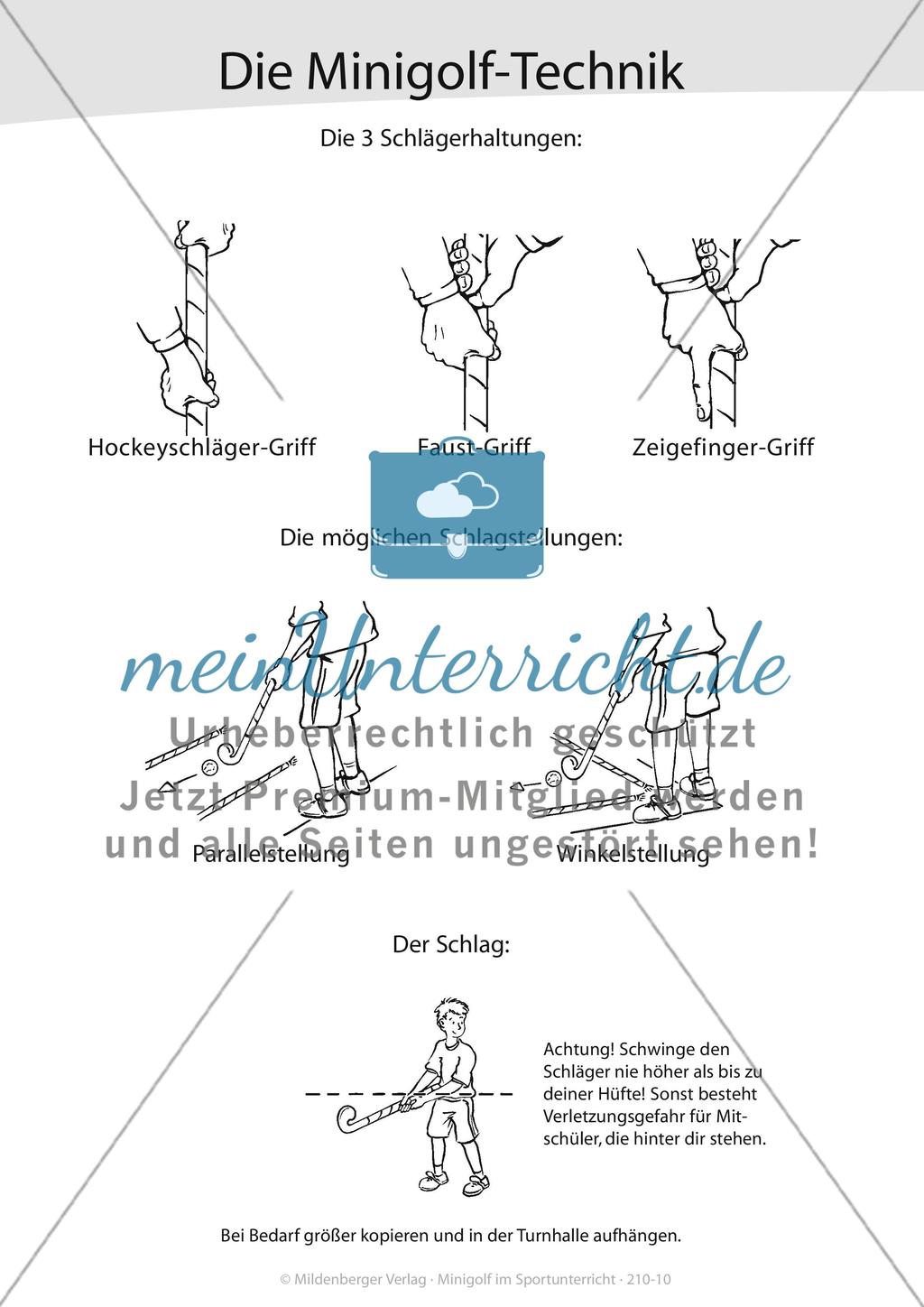 Die Minigolf-Technik: Schlägerhaltung und Schlagstellung Preview 1