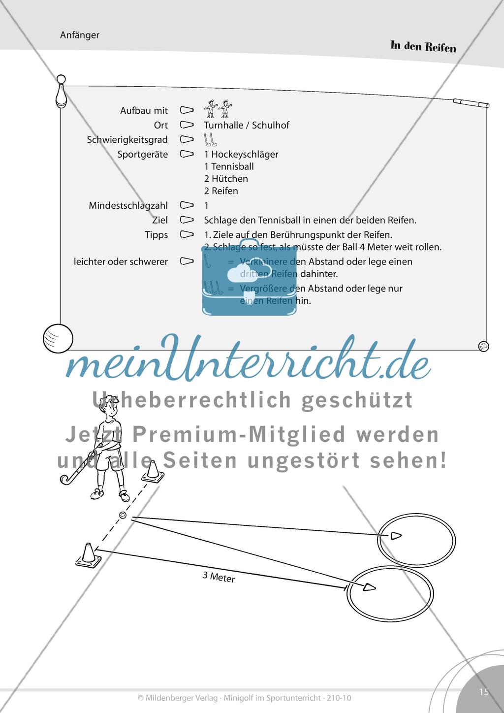 Vierzehn einfache Minigolf-Bahnen für die Turnhalle oder den Schulhof Preview 3