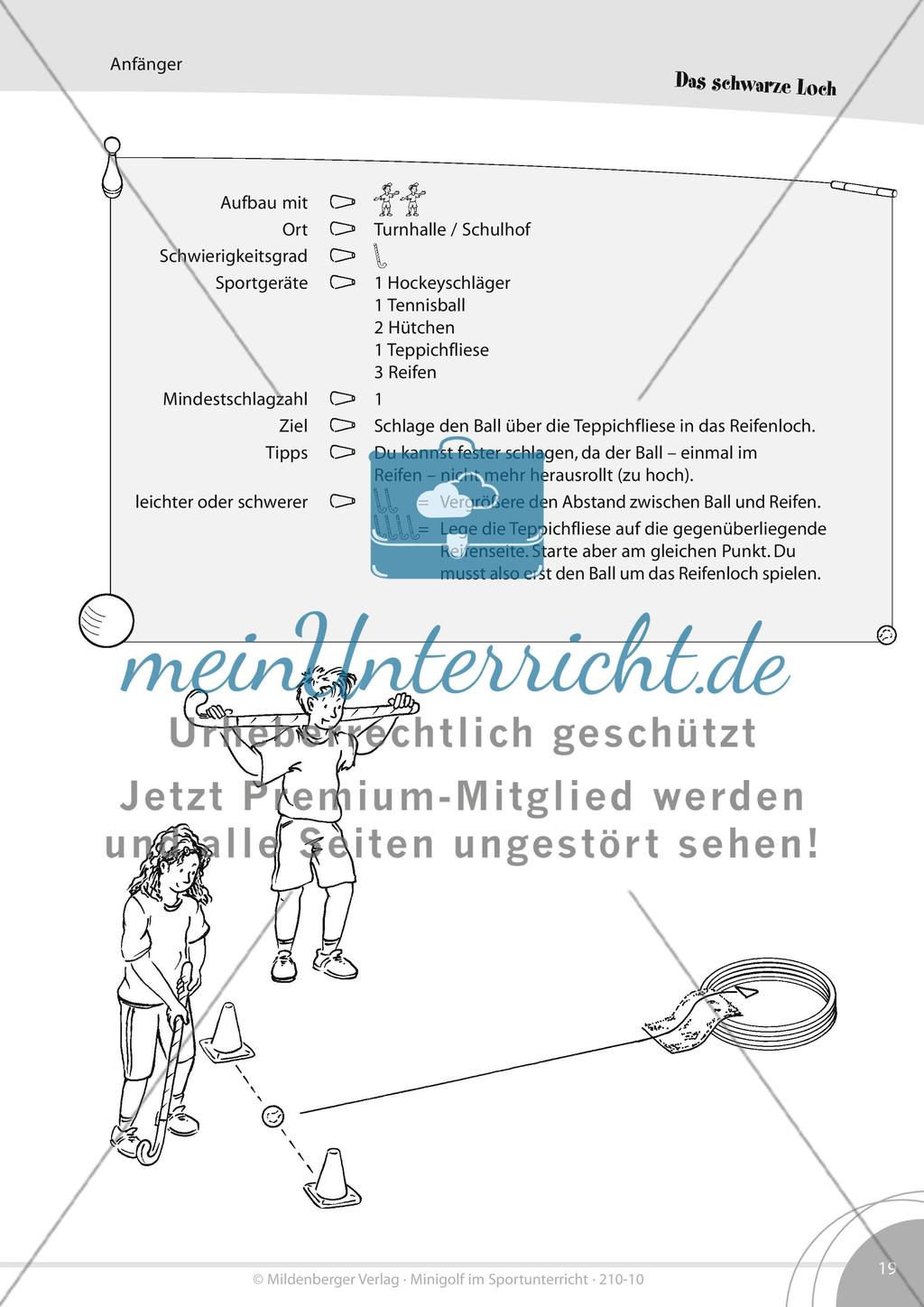 Vierzehn einfache Minigolf-Bahnen für die Turnhalle oder den Schulhof Preview 7