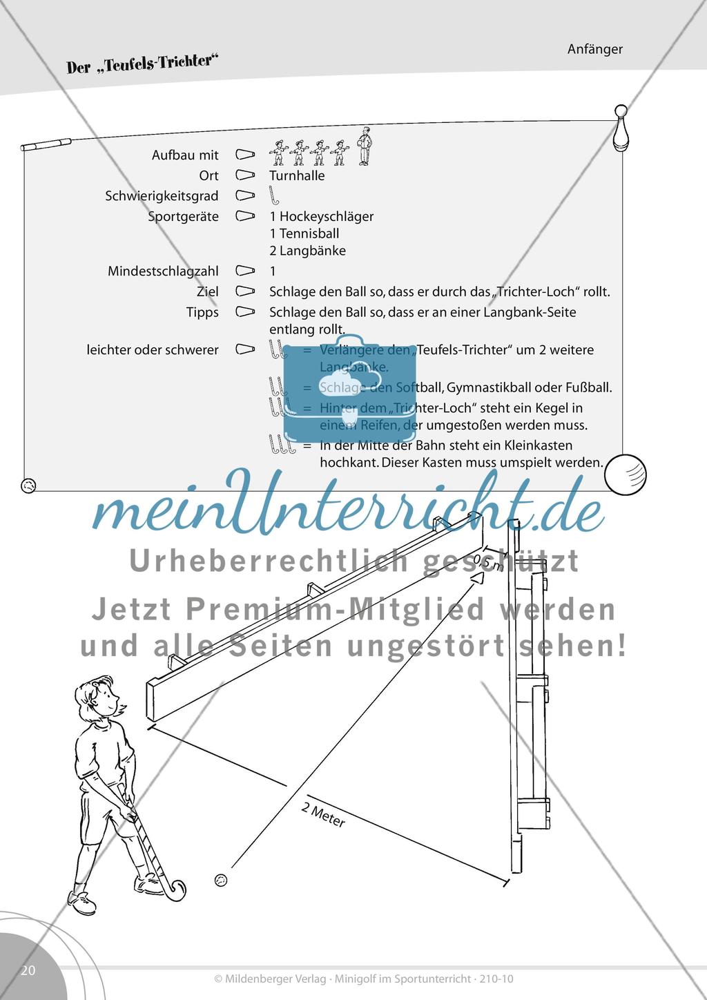 Vierzehn einfache Minigolf-Bahnen für die Turnhalle oder den Schulhof Preview 8