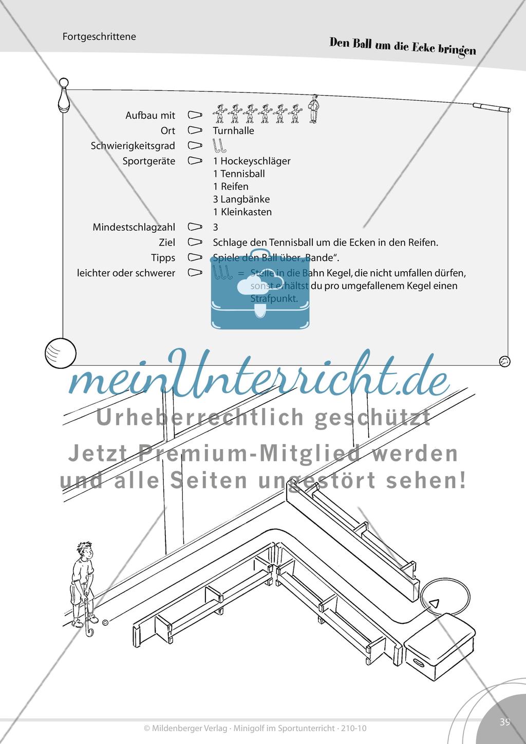 Vierzehn mittlere Minigolf-Bahnen für die Turnhalle oder den Schulhof Preview 12