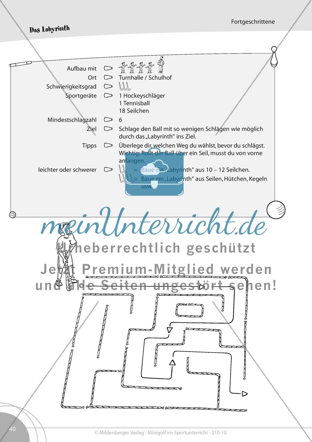 Vierzehn mittlere Minigolf-Bahnen für die Turnhalle oder den Schulhof Preview 13