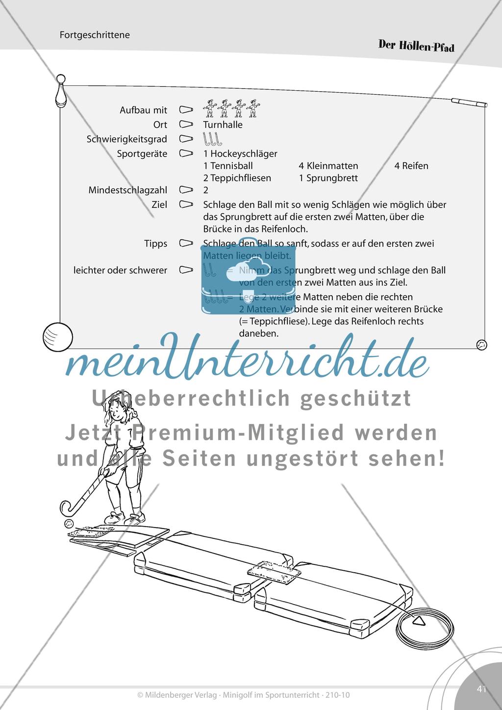 Vierzehn mittlere Minigolf-Bahnen für die Turnhalle oder den Schulhof Preview 14