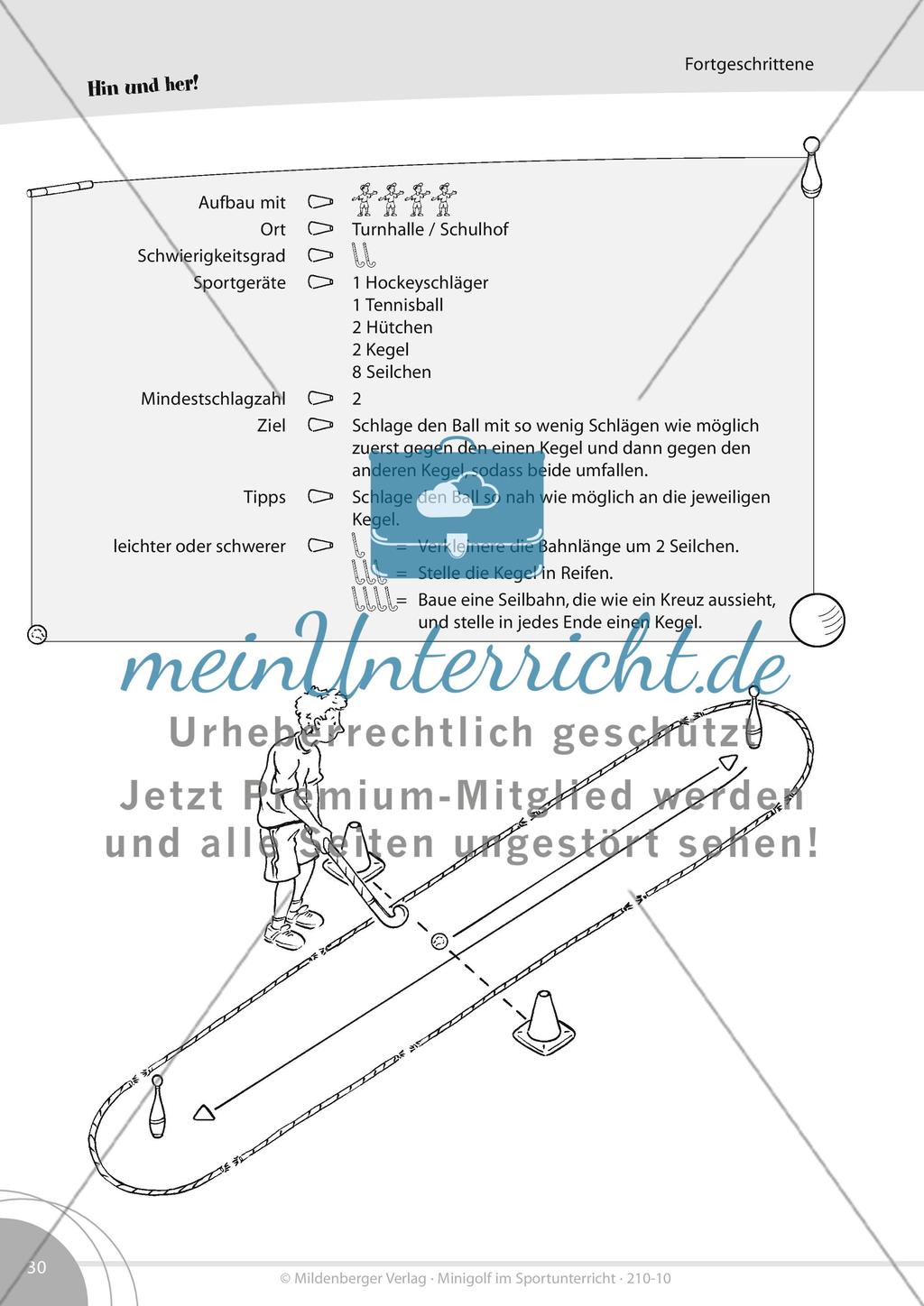 Vierzehn mittlere Minigolf-Bahnen für die Turnhalle oder den Schulhof Preview 3