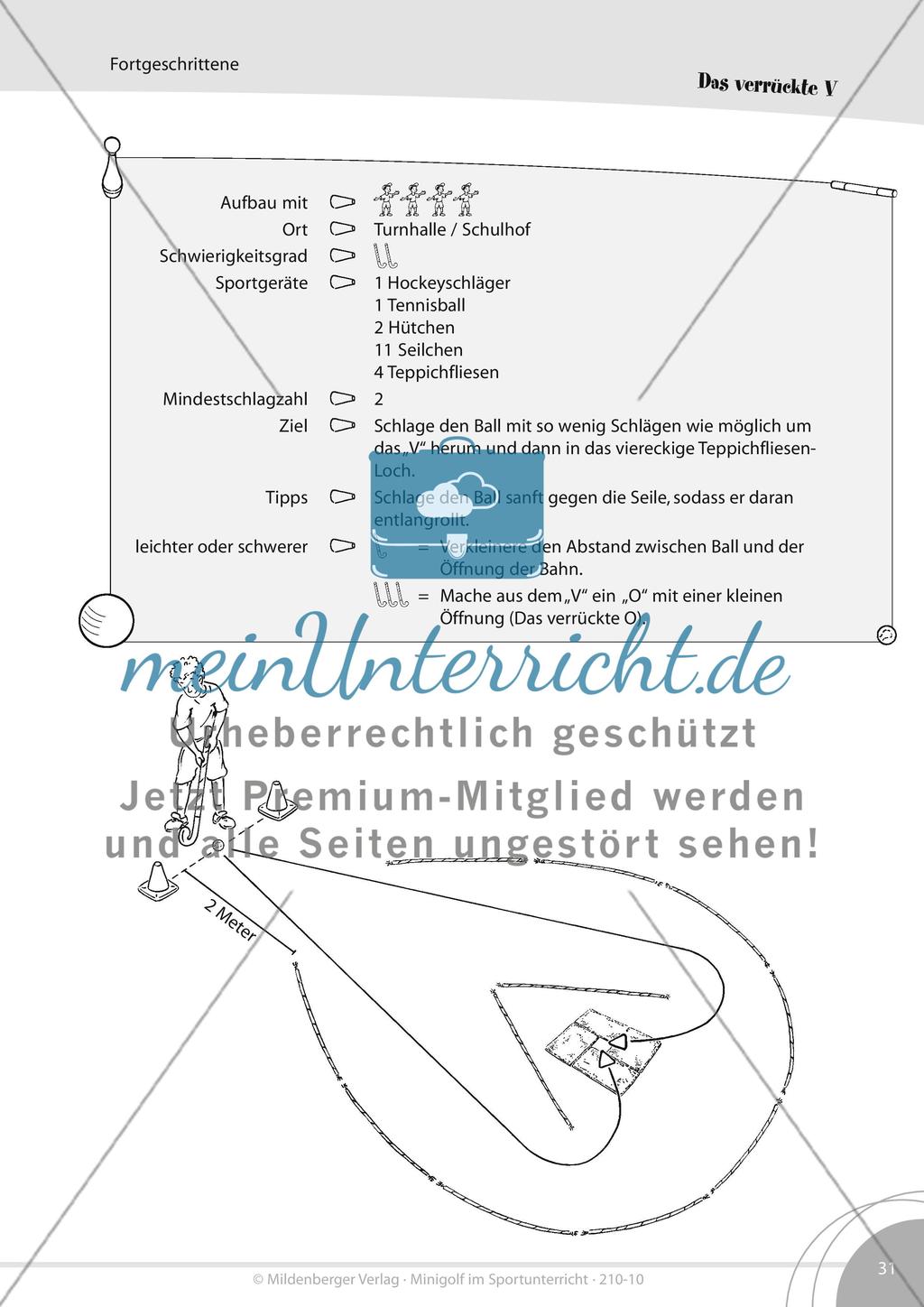 Vierzehn mittlere Minigolf-Bahnen für die Turnhalle oder den Schulhof Preview 4