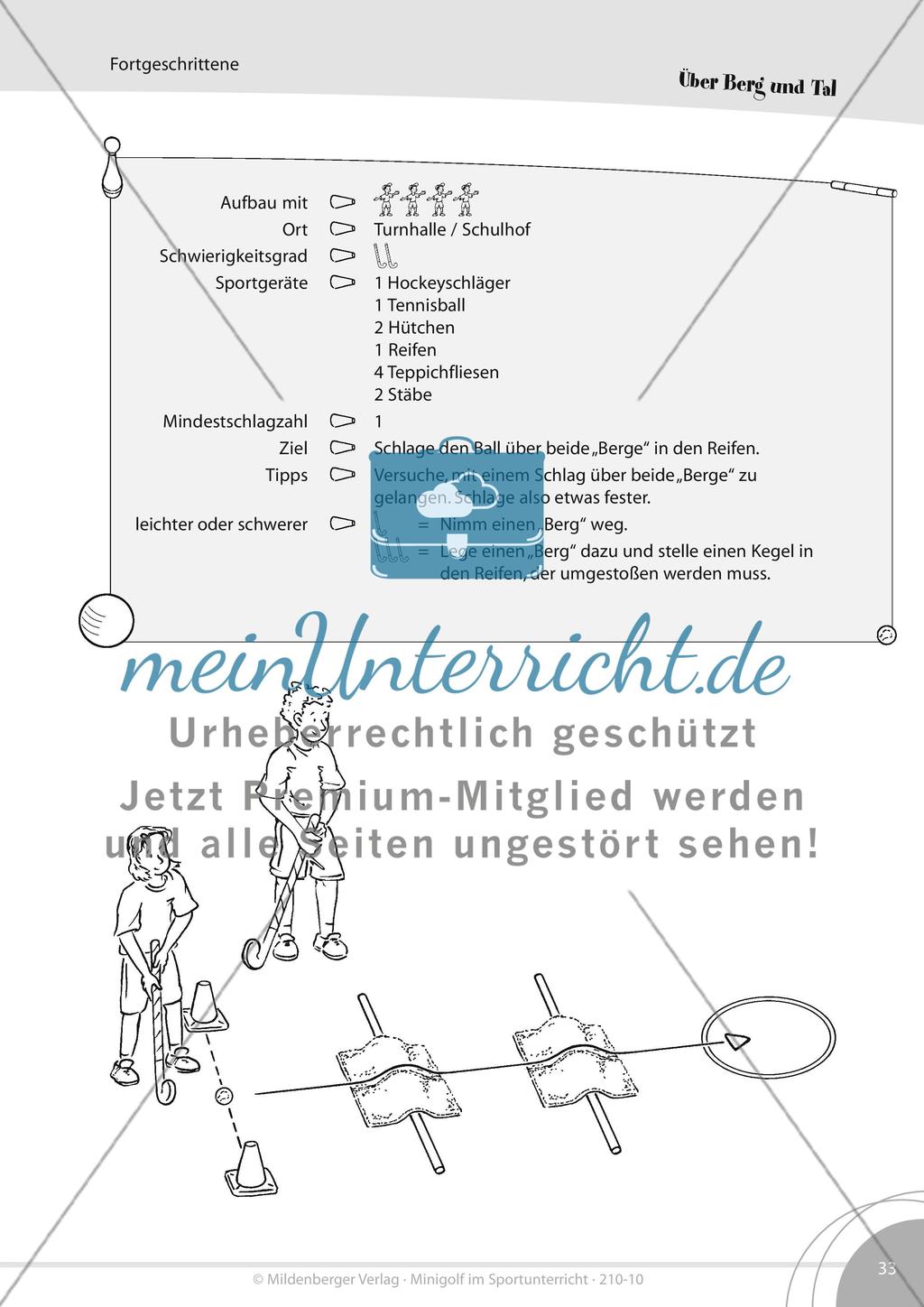 Vierzehn mittlere Minigolf-Bahnen für die Turnhalle oder den Schulhof Preview 6