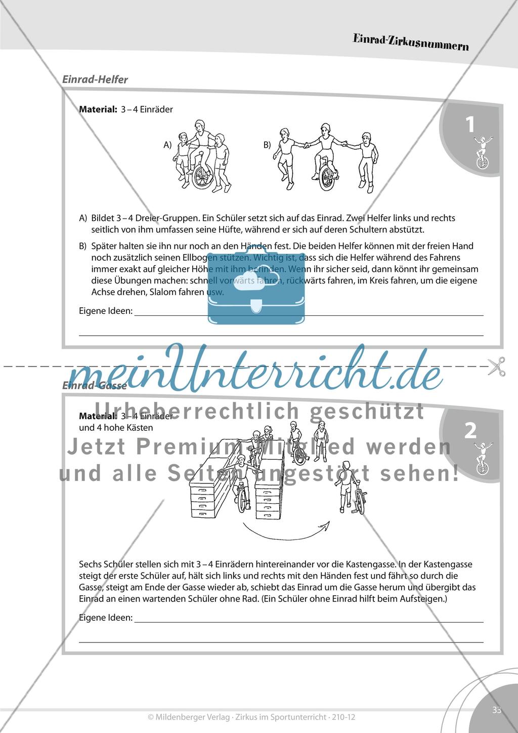 Zirkusauftritte mit Einrädern Preview 2