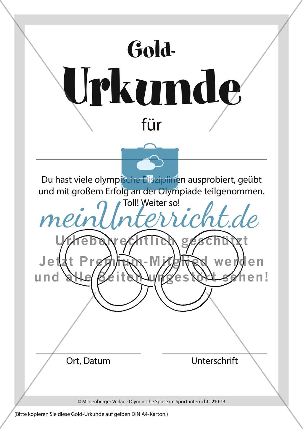 Urkunden: Gold, Silber, Bronze und Teilnehmer Preview 4