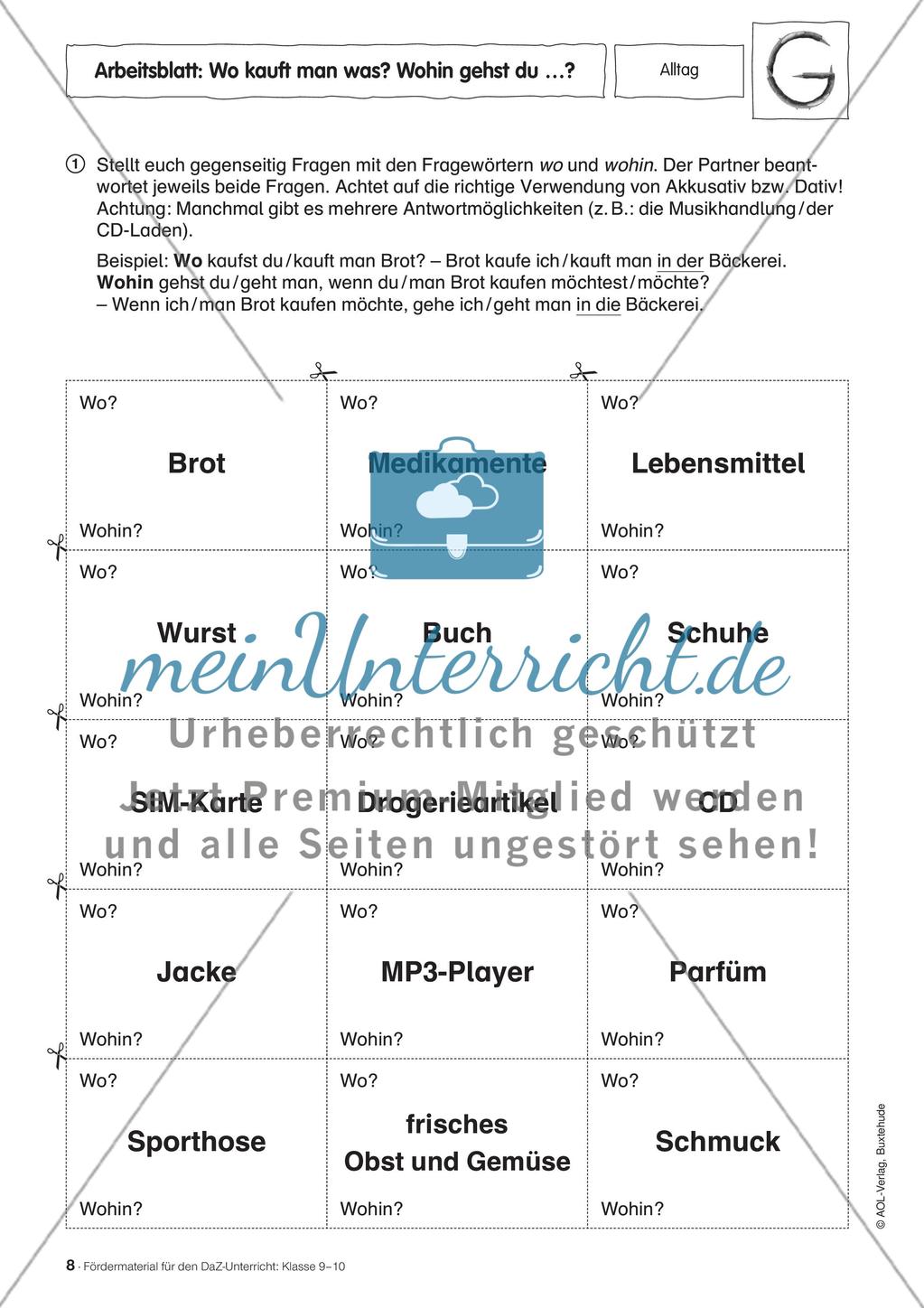 Fördermaterial für den DaZ-Unterricht: Klasse 9-10 - Teil 1 Preview 1