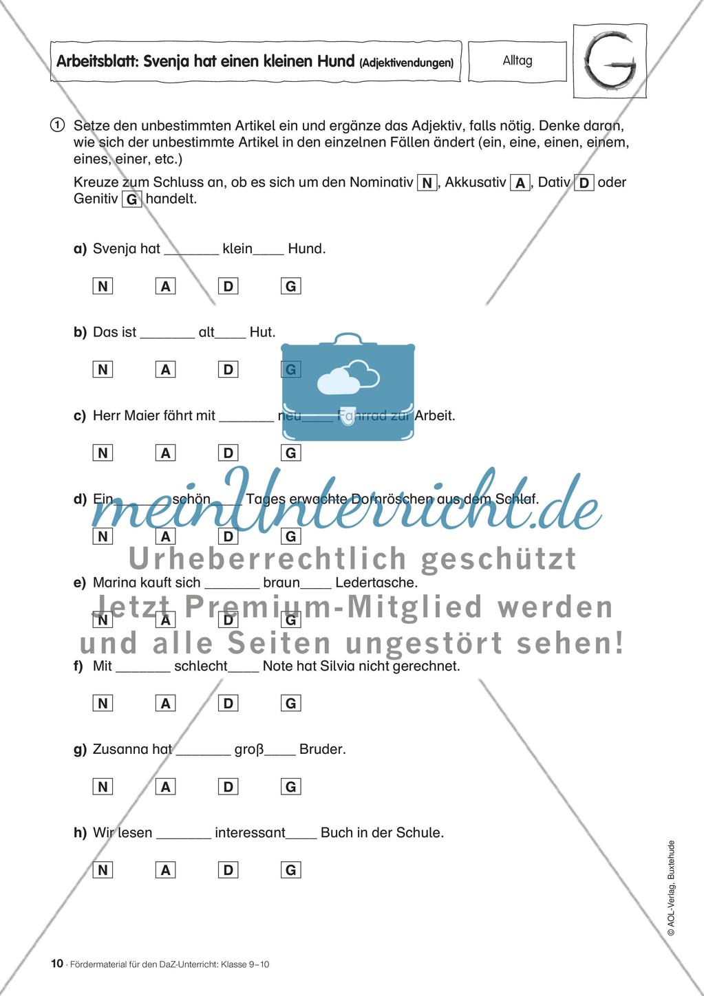 Fördermaterial für den DaZ-Unterricht: Klasse 9-10 - Teil 1 Preview 3