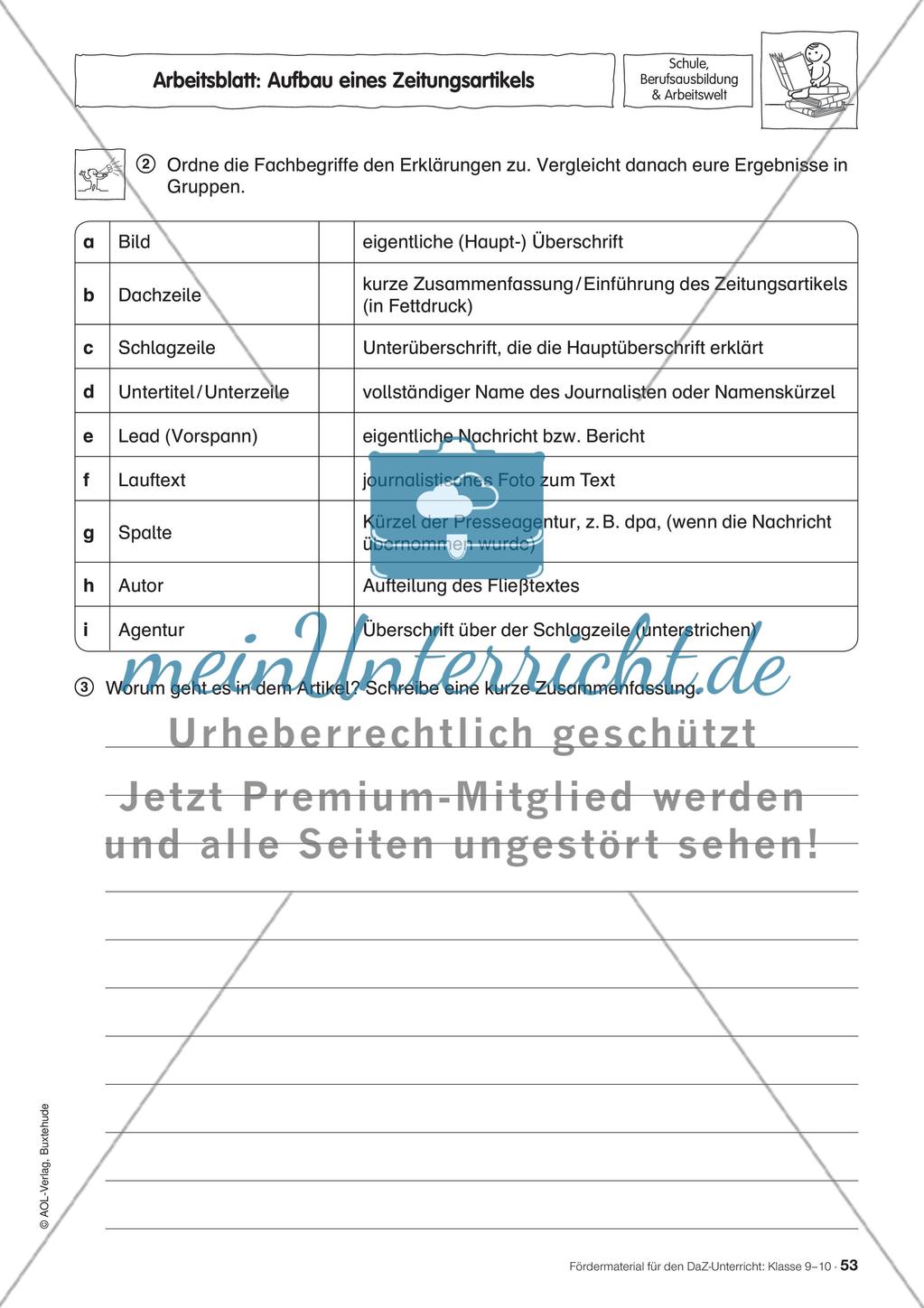 Fördermaterial für den DaZ-Unterricht: Klasse 9-10 - Teil 4 Preview 11