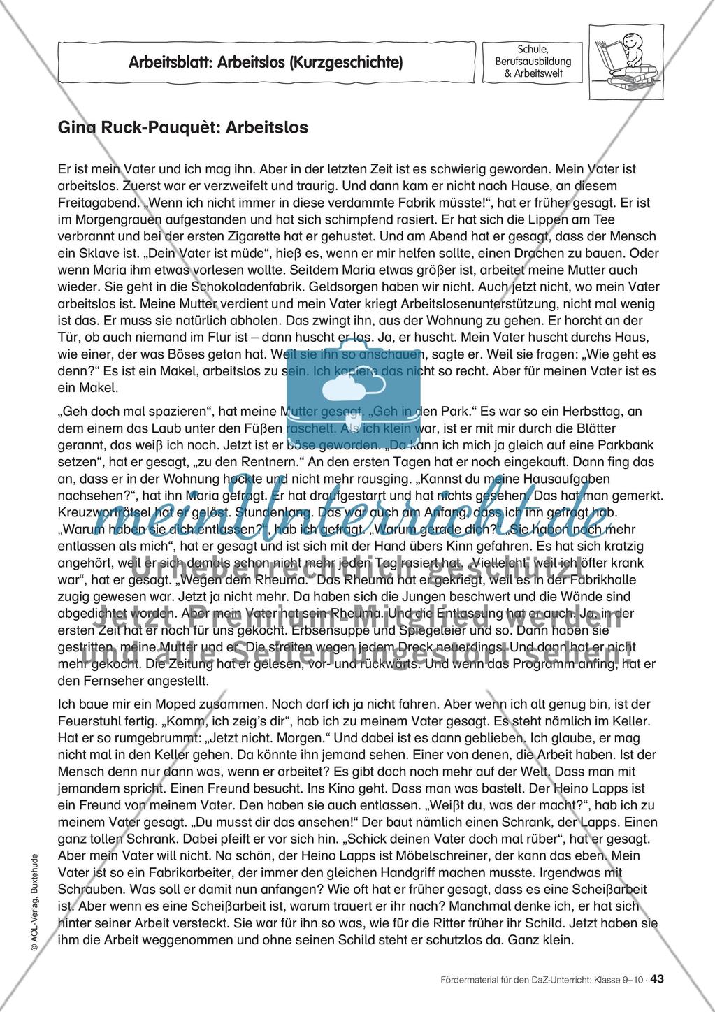 Fördermaterial für den DaZ-Unterricht: Klasse 9-10 - Teil 4 Preview 1