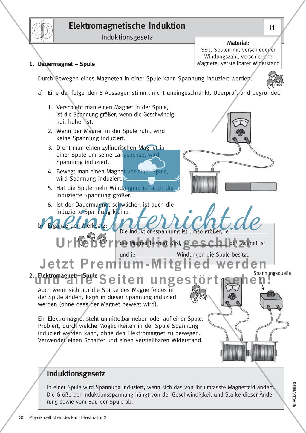 Elektromagnetische Induktion Karten I 1–5 Preview 1