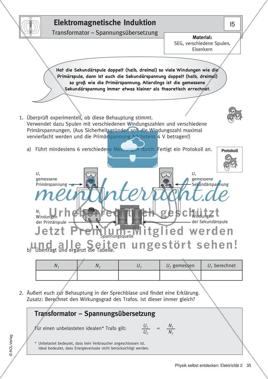 Elektromagnetische Induktion Karten I 1–5 Preview 6