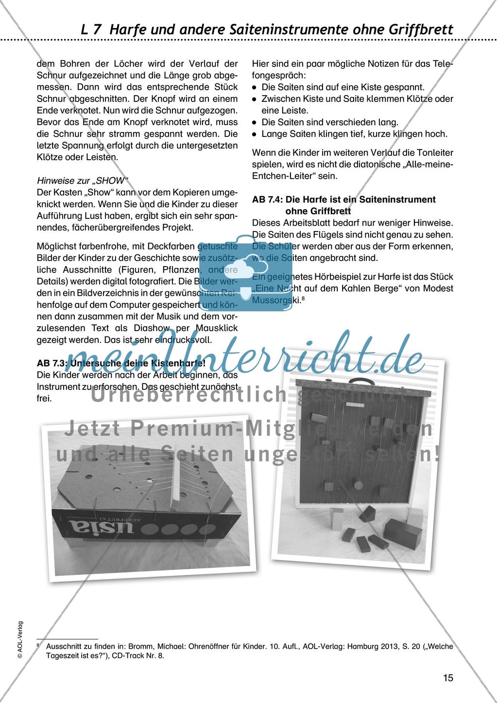 L 7 Harfe und andere Saiteninstrumente ohne Griffbrett - Einführung Preview 2