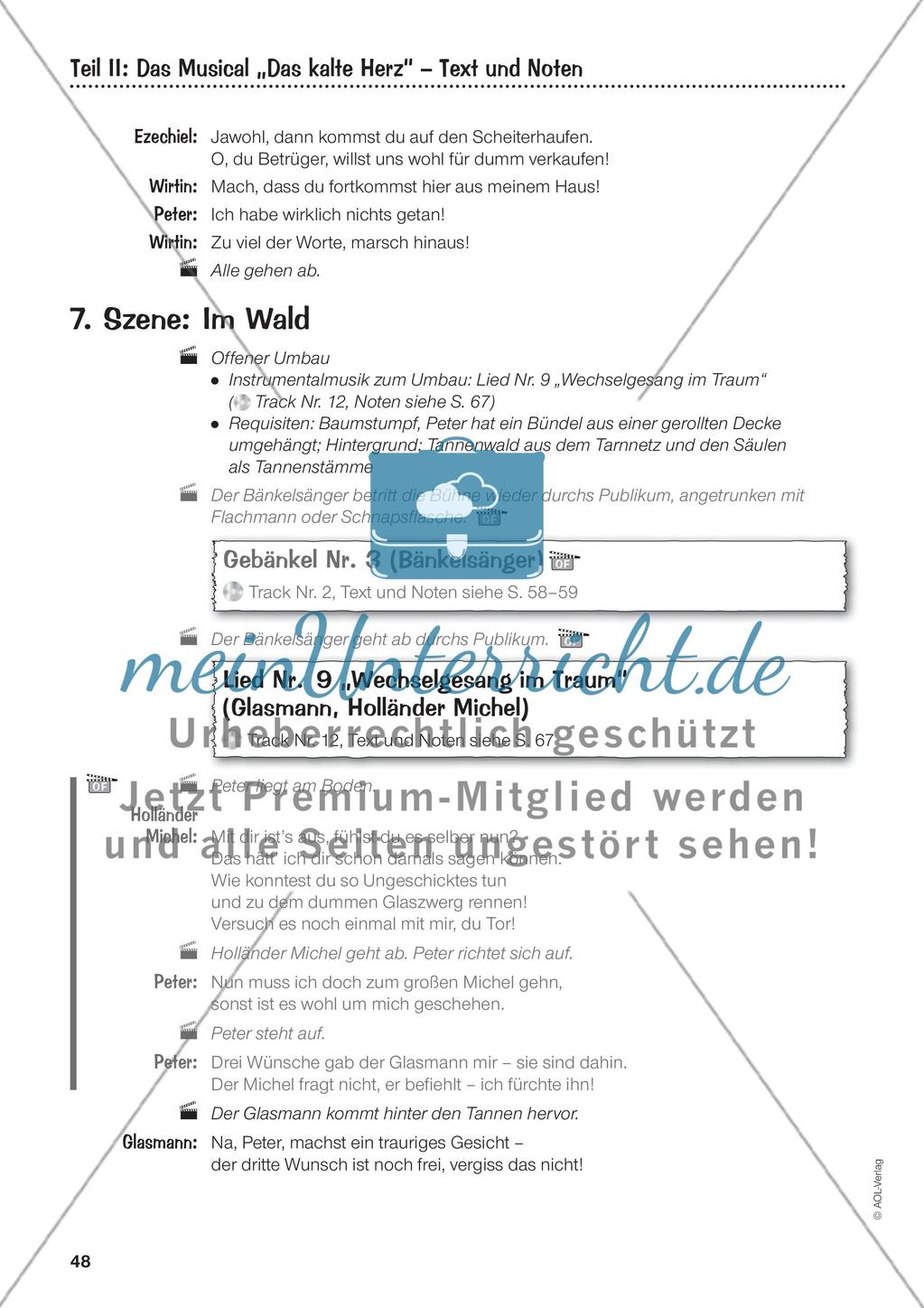 Teil II: Das Musical „Das kalte Herz“ – Text und Noten Preview 13