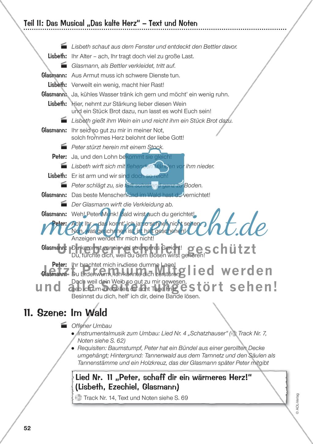 Teil II: Das Musical „Das kalte Herz“ – Text und Noten Preview 17