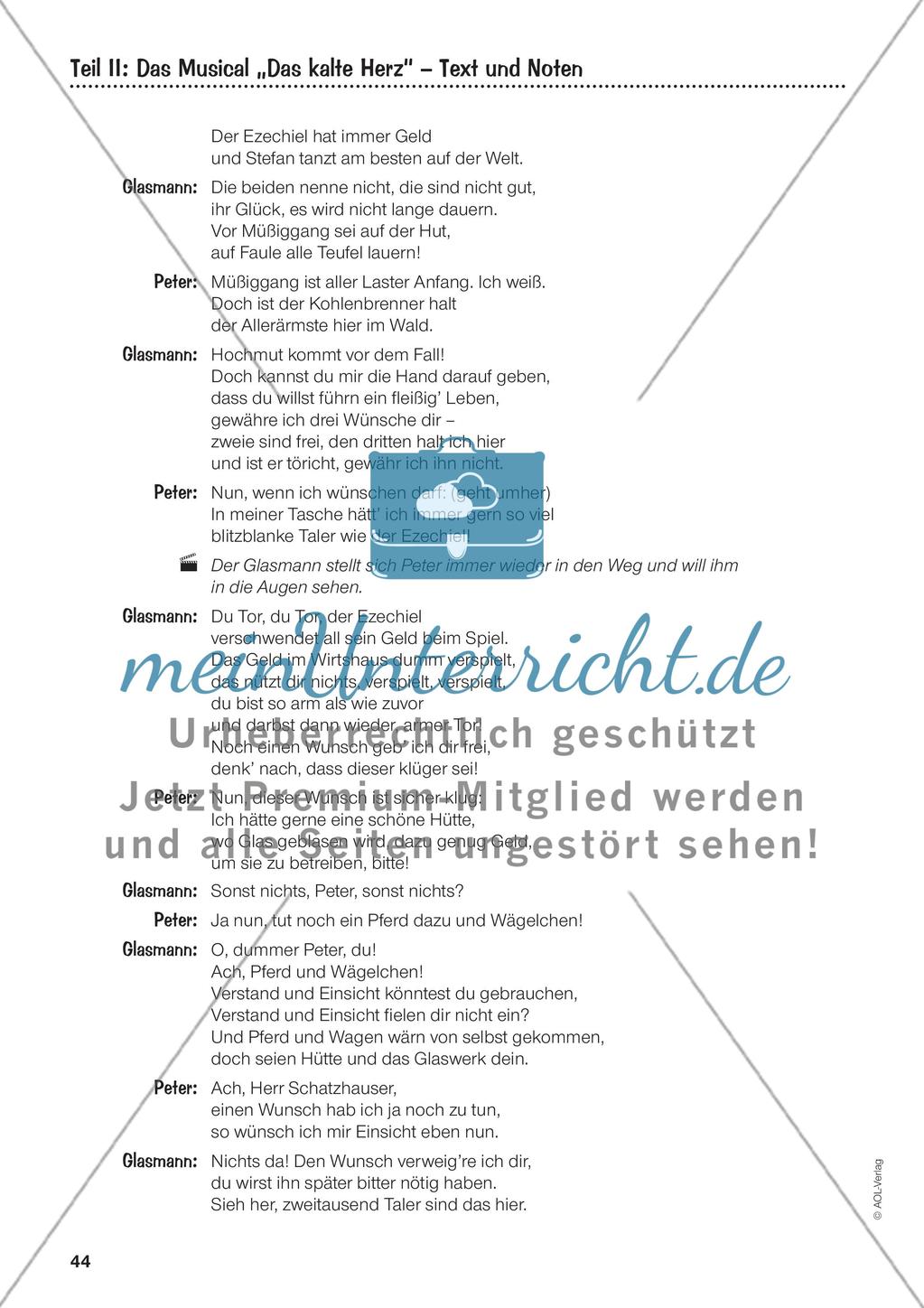 Teil II: Das Musical „Das kalte Herz“ – Text und Noten Preview 9